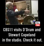 CBS11 visits D’Drum and Stewart Copeland in the studio.