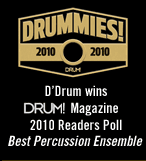 D’Drum wins DRUM! Magazine 2010 Readers Poll Best Percussion Ensemble